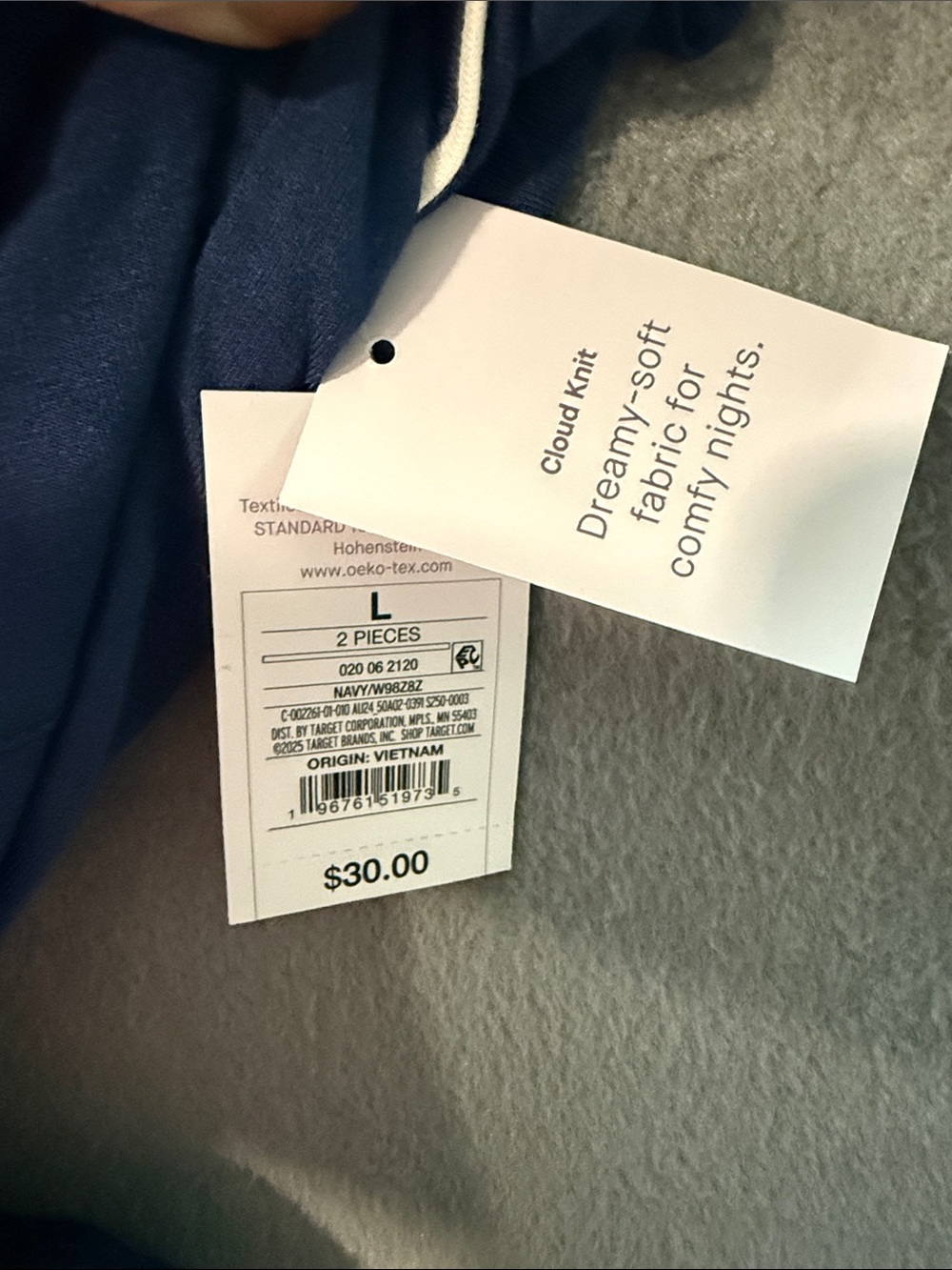 Auden - Navy Short Pajama Set with White Piping - Picture 10 of 12